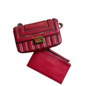 Michael Kors Red Leather Gold Accent Hangbag​​​​​